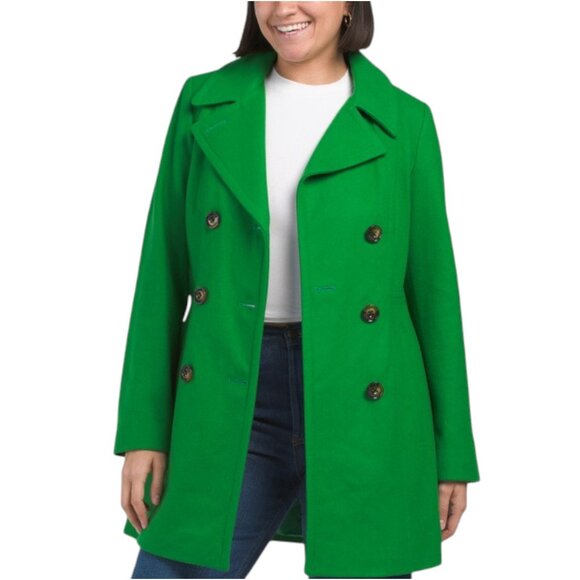 ANNE KLEIN Wool Double Breasted Peacoat - Picture 1 of 2